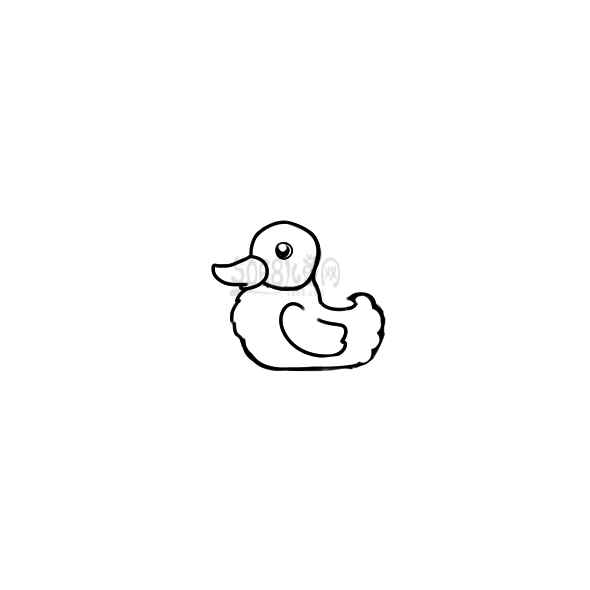 小学生画可爱的小黄鸭简笔画教程