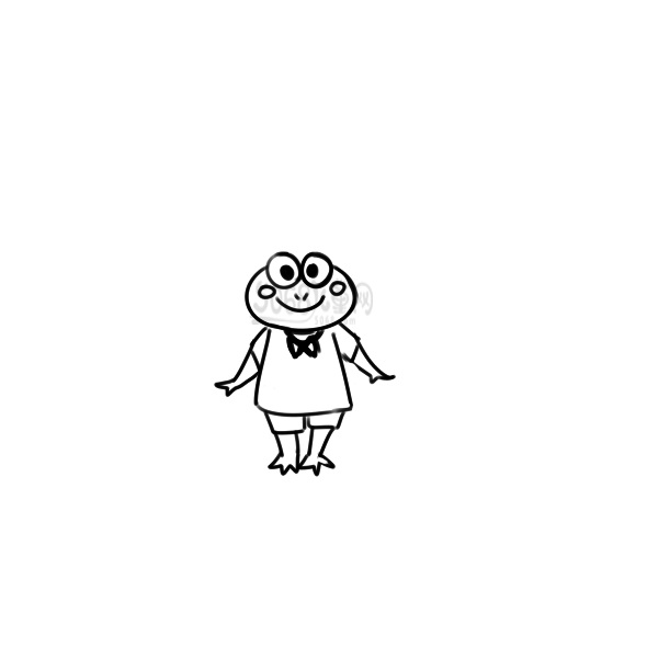 可爱的小青蛙简笔画手绘图